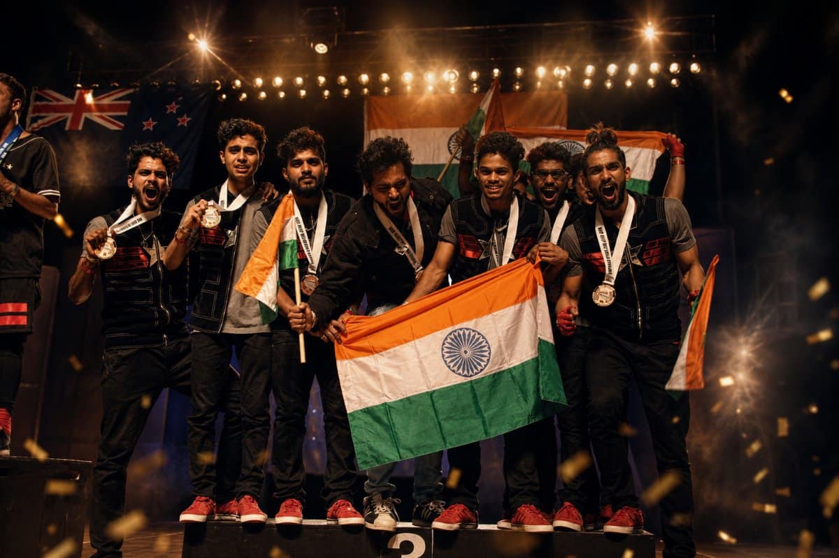 On the world podium with the Indian flag