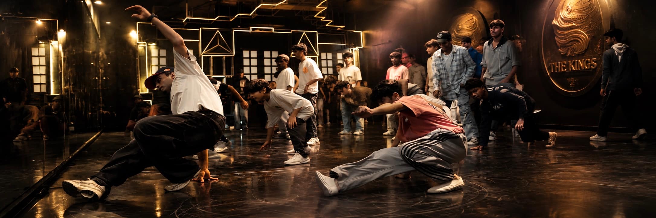 Young dancers battling on the floor of The Kings studio